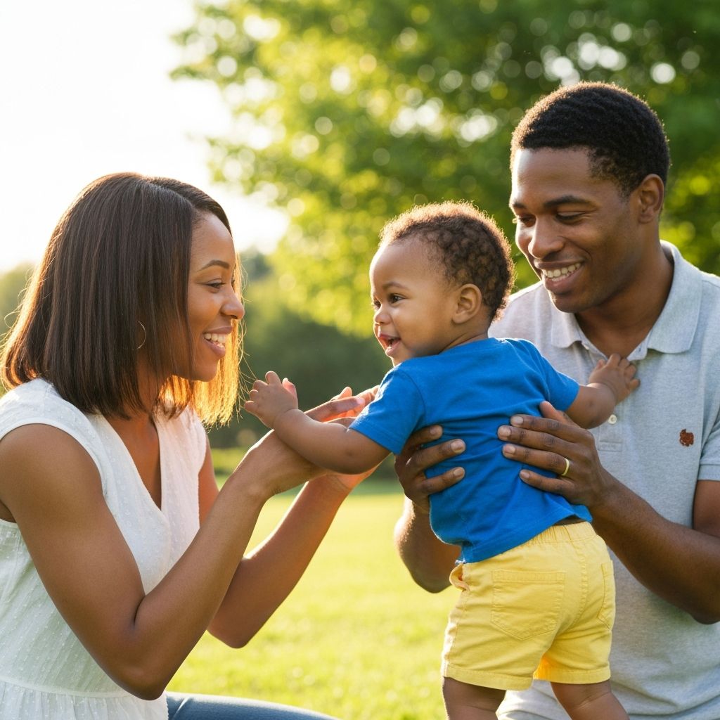 Família feliz no parque